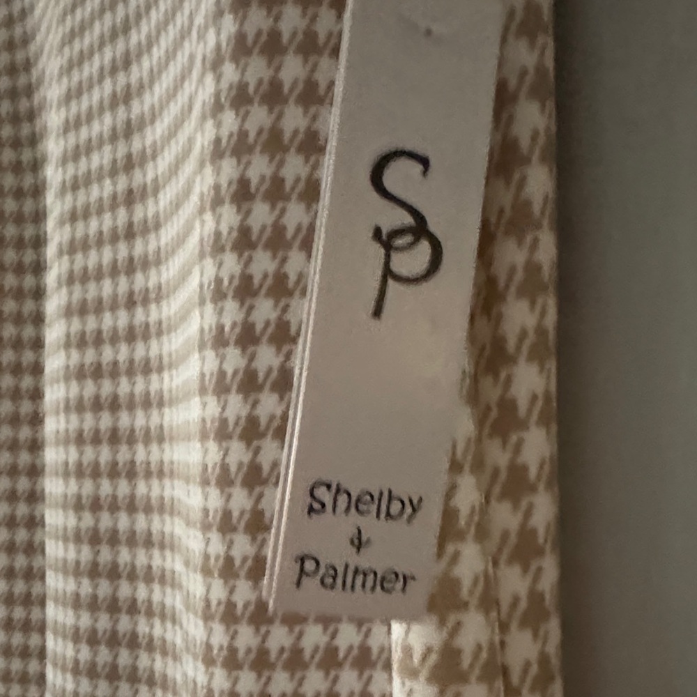 Shelby & Palmer Tan Houndstooth Dress B-1 - Picture 4 of 6